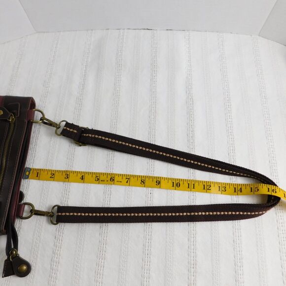 Chala Handbags Plum / Brown Crossbody Purse Shoulder Bag Zip, Faux Leather EUC! - Picture 8 of 9